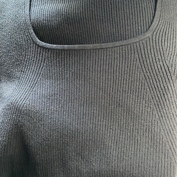 NWOT Abercrombie & Fitch Long-Sleeve Square-neck Sweater Black Bodysuit size XL - Picture 4 of 5